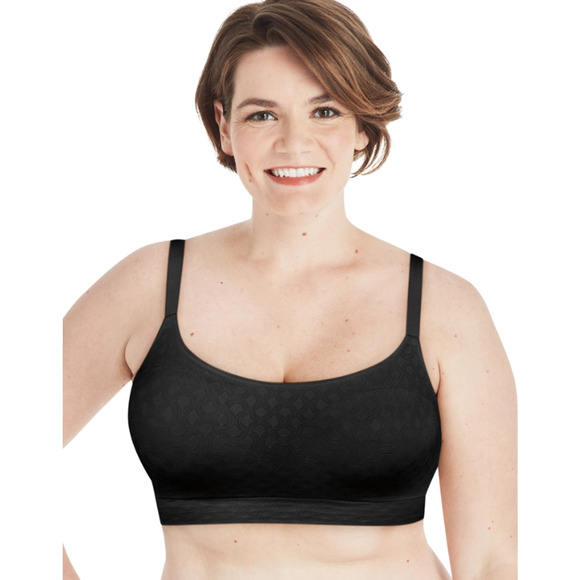 Playtex Wirefree Bra Secrets Seamless Comfort Flexes to Fit Black Sz M+ 12350 - Picture 1 of 3